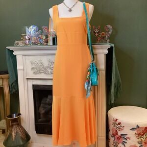 GB Orange Midi Dress  With Square Neckline From Dillard's